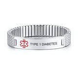 Personalized Medical Alert Bracelet Stainless Steel Engraved DIABETES