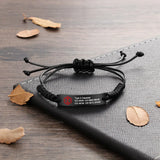 Personalized Medical Bracelets Stainless Steel Bar Adjustable Jewelry for Men