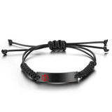 Personalized Medical Bracelets Stainless Steel Bar Adjustable Jewelry for Men