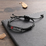 Personalized Medical Bracelets Stainless Steel Bar Adjustable Jewelry for Men