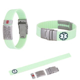 Personalized Medical ID Alert Bracelets Silver Plate Adjustable Waterproof