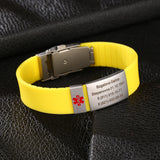 Personalized Medical ID Alert Bracelets Silver Plate Adjustable Waterproof
