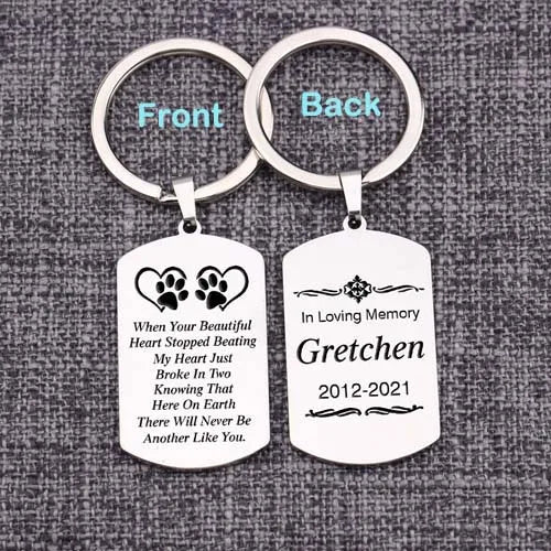 Personalized Memorial Keychain with Life Years, Name Keyrings