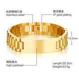 Personalized Men Bracelet Bangle Engraved Stainless Steel ID Male Adjustable