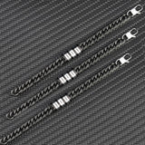 Custom Men Bracelet Name Date Stainless Steel Beads Father's Gift