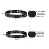 Personalized Men Bracelet Stainless Steel Chain Link Name Coordinate