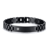 Personalized Men Bracelet Stainless Steel Chain Link Name Coordinate