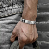 Engraved Stainless Steel Men Bracelet - Personalized Gift
