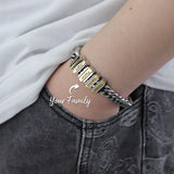Personalized Men Chain Bracelet with Family Name Beads