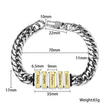 Personalized Men Chain Bracelet with Family Name Beads