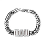 Personalized Men Chain Bracelet with Family Name Beads