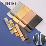 Personalized Men Initials Names Date Tie Clips Stainless Steel Unisex Wallet