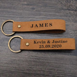 Personalized Men Keychain Leather Keychain Arabic Keyring Engraved Name