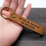 Personalized Men Keychain Leather Keychain Arabic Keyring Engraved Name