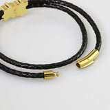Personalized Men Leather Bracelet Initials Date Puzzle Bracelet