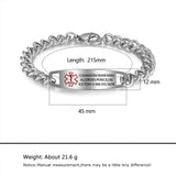Men's Medical ID Bracelet - Diabetes Blood Thinne