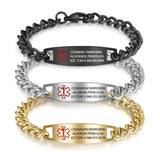 Men's Medical ID Bracelet - Diabetes Blood Thinne