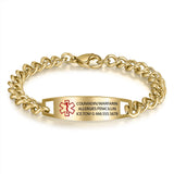 Men's Medical ID Bracelet - Diabetes Blood Thinne