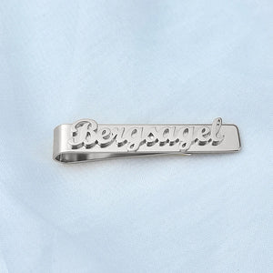 Personalized Men Tiepin Name Plate Stainless Steel Tie Clip