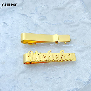 Personalized Men Tiepin Name Plate Stainless Steel Tie Clip