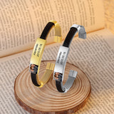 Men's Photo Bracelet Stainless Steel Cuff Wristband for Dad Papa Husband Grandpa