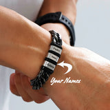 Personalized Cuban Link Bracelet With Name Beads for Father's Gift