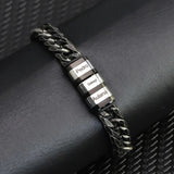 Personalized Cuban Link Bracelet With Name Beads for Father's Gift