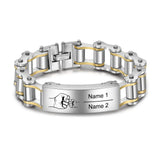Personalized Men's Engraved Kids Name Bracelet Stainless Steel