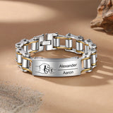 Personalized Men's Engraved Kids Name Bracelet Stainless Steel