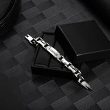 Custom Men's Name Bracelet 2021 Engraved ID Coordinate Stainless Steel