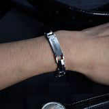 Custom Men's Name Bracelet 2021 Engraved ID Coordinate Stainless Steel