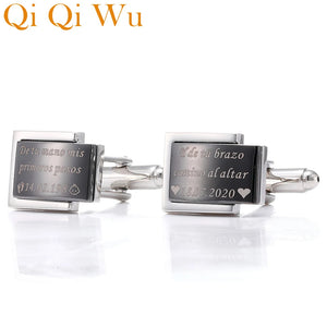 Personalized Mens Shirts Cufflinks Wedding Jewelry Father of the Bride