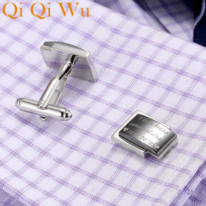 Personalized Mens Shirts Cufflinks Wedding Jewelry Father of the Bride