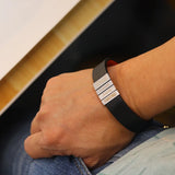 Custom Mens Braided Leather Bracelet with Family Name and Date