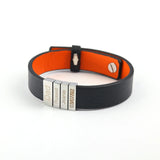 Custom Mens Braided Leather Bracelet with Family Name and Date