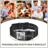 Custom Mens Photo Bracelet Watchband Wristband Jewelry