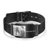 Custom Mens Photo Bracelet Watchband Wristband Jewelry