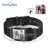 Custom Mens Photo Bracelet Watchband Wristband Jewelry