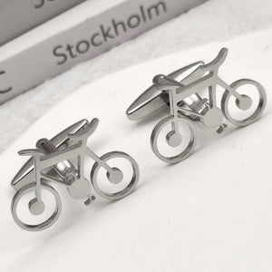 Men's Stainless Steel Bicycle Pattern Cufflink