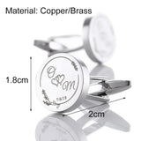 Personalized Groom Name Cufflinks Wedding Silver Round Suit Cufflink