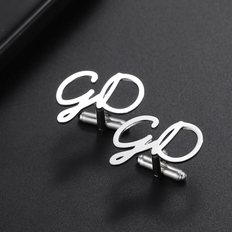 Personalized Name Initials Cufflinks Buttons Wedding Mens Shirt