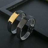 Custom Mens Magnetic Therapy Bracelet Engraved Name Hematite Wristband