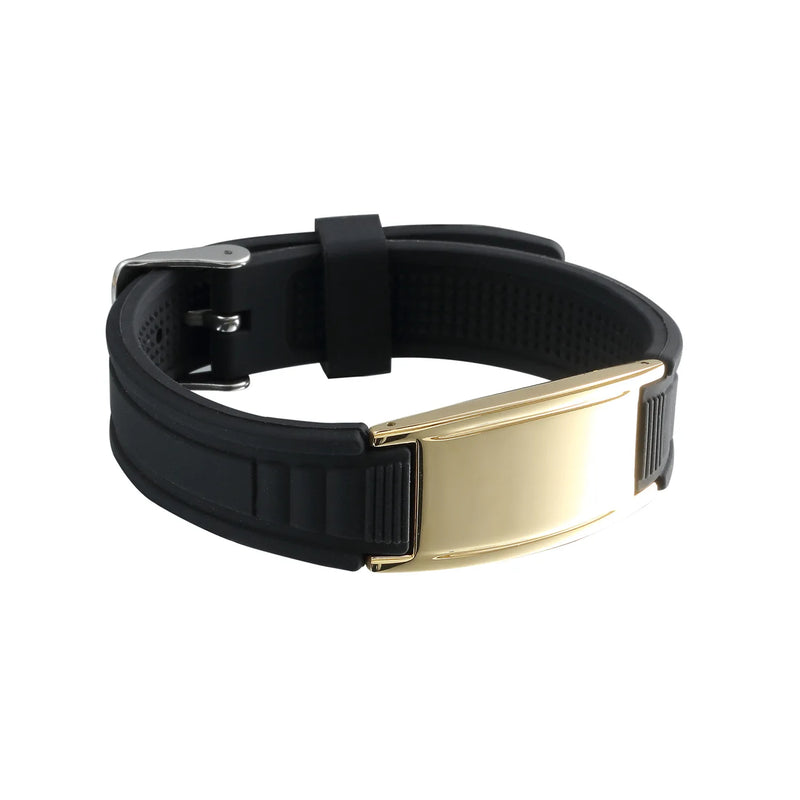 Custom Mens Magnetic Therapy Bracelet Engraved Name Hematite Wristband