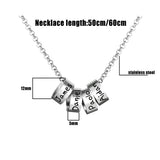 Personalized Mens Stainless Steel Chain Necklaces with Family Names