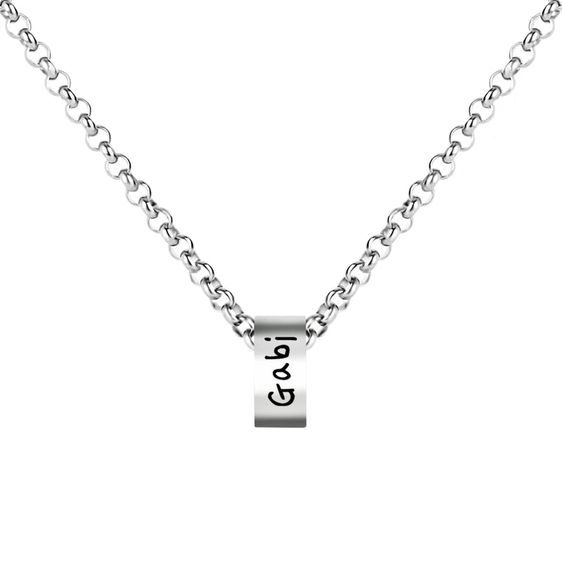 Personalized Mens Stainless Steel Chain Necklaces with Family Names