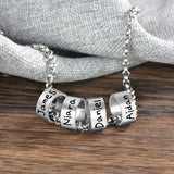 Personalized Mens Stainless Steel Chain Necklaces with Family Names