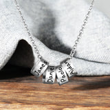 Personalized Mens Stainless Steel Chain Necklaces with Family Names