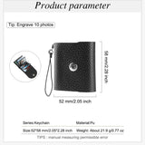 Personalized Mini Leather Photo Alum Keychain for Family Gift