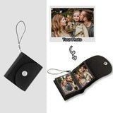 Personalized Mini Leather Photo Keychain with 10 Photos