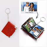 Mini Photo Album Keychain 10 Photos Leather Family Gift